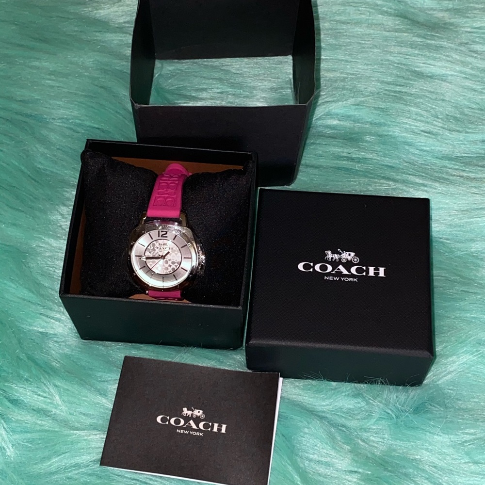 Coach Pink Watch Stainless Steel Caseback Water Resistant